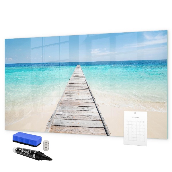Lavagna magnetica scrivibile Una spiaggia ricca di ricordi e fotografie.