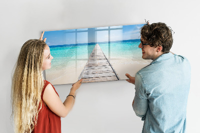 Lavagna magnetica scrivibile Una spiaggia ricca di ricordi e fotografie.