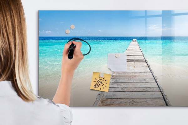 Lavagna magnetica scrivibile Una spiaggia ricca di ricordi e fotografie.