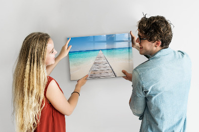 Lavagna magnetica scrivibile Una spiaggia ricca di ricordi e fotografie.