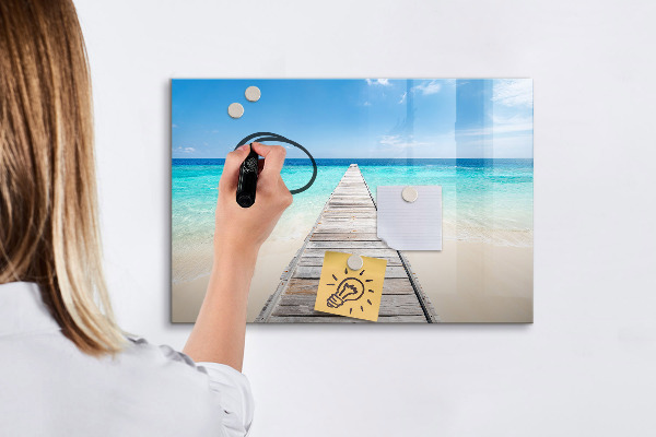 Lavagna magnetica scrivibile Una spiaggia ricca di ricordi e fotografie.