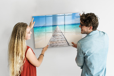 Lavagna magnetica scrivibile Una spiaggia ricca di ricordi e fotografie.