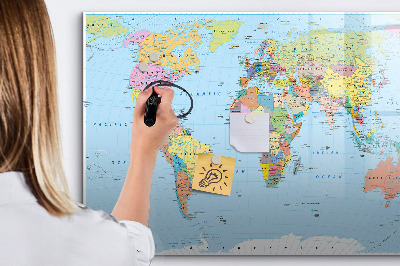 Lavagna magnetica con pennarelli Mappa del mondo con foto personali