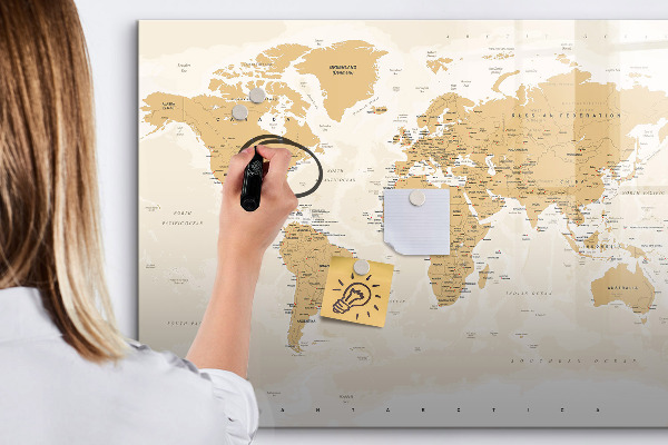 Lavagna magnetica con pennarelli Mappa di viaggio con i luoghi da segnare