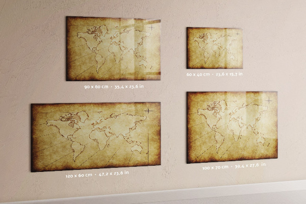 Lavagna magnetica scrivibile Una mappa del mondo con ricordi personali