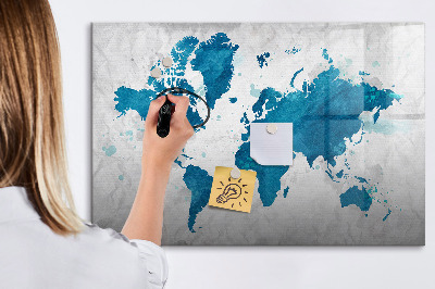 Lavagna magnetica scrivibile Mappa del mondo con foto personali