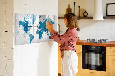 Lavagna magnetica scrivibile Mappa del mondo con foto personali