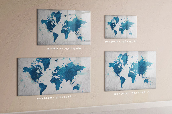 Lavagna magnetica scrivibile Mappa del mondo con foto personali
