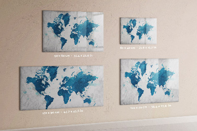 Lavagna magnetica scrivibile Mappa del mondo con foto personali