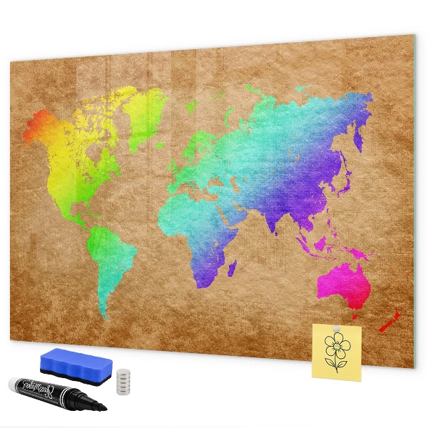 Lavagna magnetica con pennarelli Mappa colorata con punti fotografici