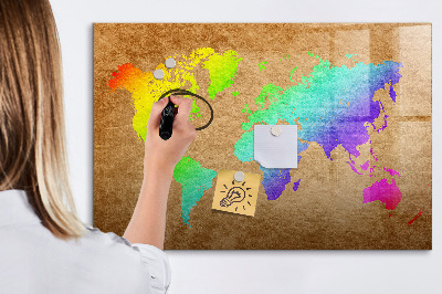 Lavagna magnetica con pennarelli Mappa colorata con punti fotografici
