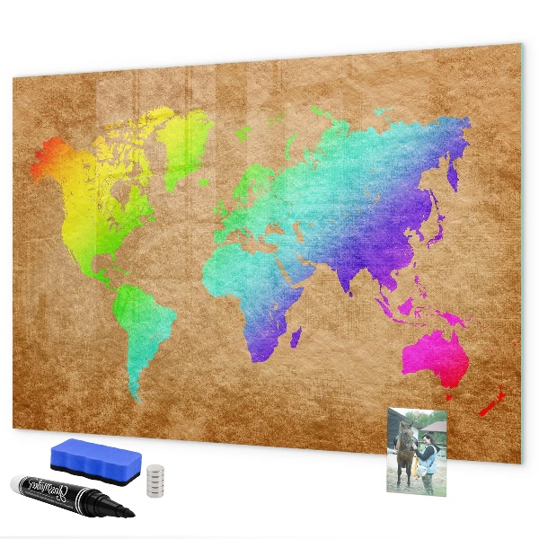 Lavagna magnetica con pennarelli Mappa colorata con punti fotografici