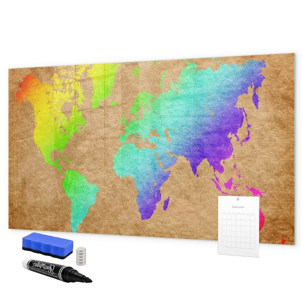 Lavagna magnetica con pennarelli Mappa colorata con punti fotografici