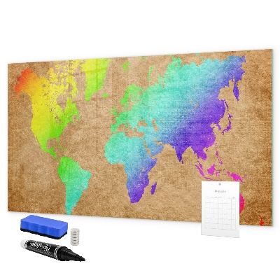 Lavagna magnetica con pennarelli Mappa colorata con punti fotografici