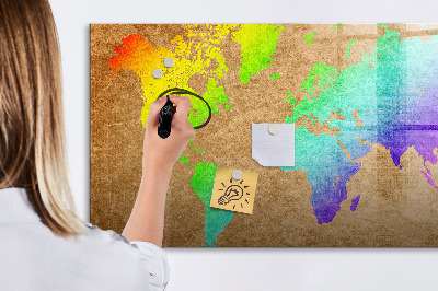 Lavagna magnetica con pennarelli Mappa colorata con punti fotografici