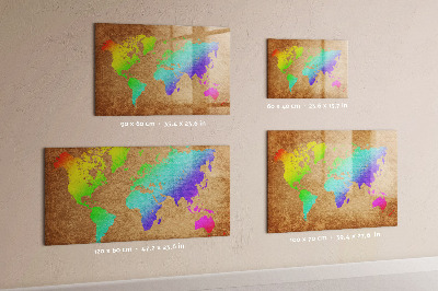 Lavagna magnetica con pennarelli Mappa colorata con punti fotografici