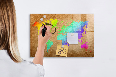 Lavagna magnetica con pennarelli Mappa colorata con punti fotografici