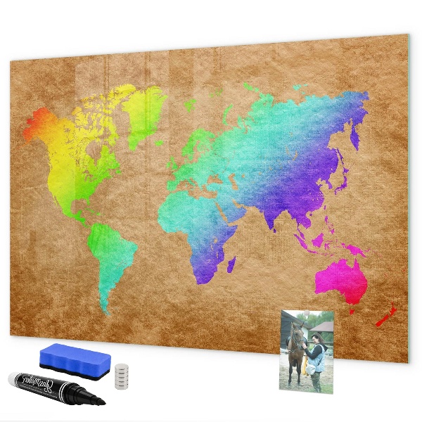 Lavagna magnetica con pennarelli Mappa colorata con punti fotografici