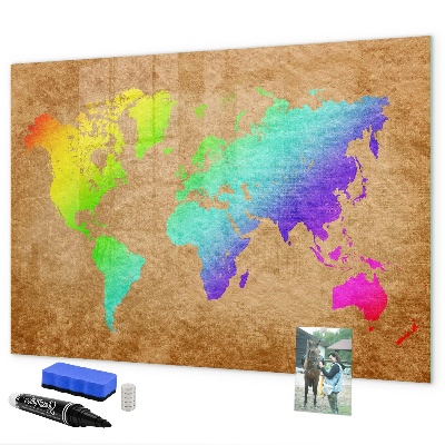 Lavagna magnetica con pennarelli Mappa colorata con punti fotografici