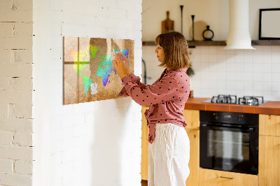 Lavagna magnetica con pennarelli Mappa colorata con punti fotografici