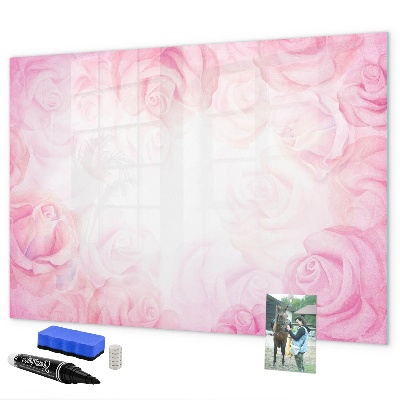 Lavagna magnetica scrivibile Lavagna rosa per foto e appunti