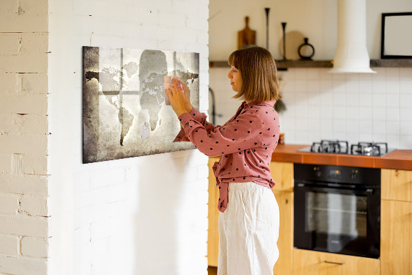 Lavagna magnetica scrivibile Mappa dei ricordi con foto personali