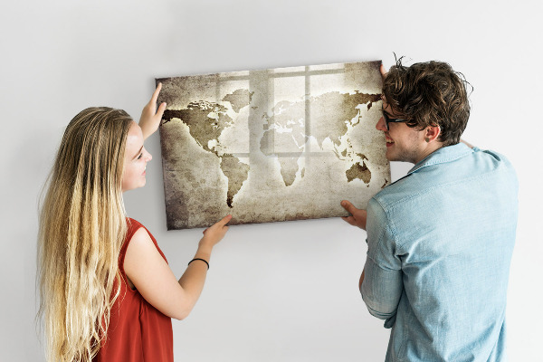 Lavagna magnetica scrivibile Mappa dei ricordi con foto personali