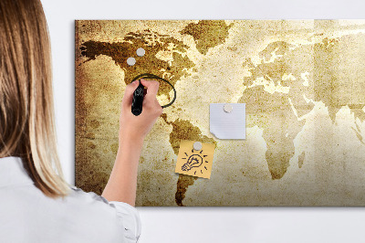 Lavagna magnetica con pennarelli Una mappa del mondo con ricordi personali