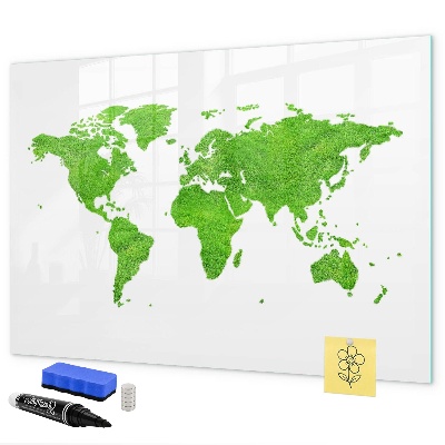 Lavagna magnetica scrivibile Mappa verde con punti fotografici