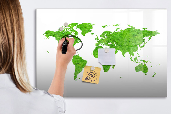 Lavagna magnetica scrivibile Mappa verde con punti fotografici