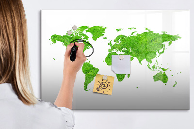 Lavagna magnetica scrivibile Mappa verde con punti fotografici