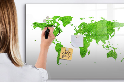 Lavagna magnetica scrivibile Mappa verde con punti fotografici