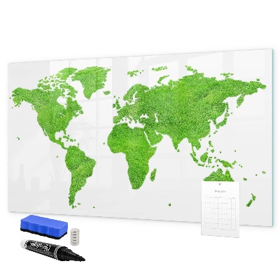 Lavagna magnetica scrivibile Mappa verde con punti fotografici