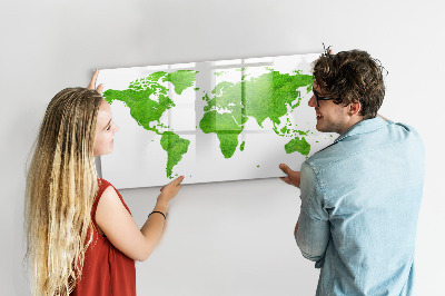 Lavagna magnetica scrivibile Mappa verde con punti fotografici