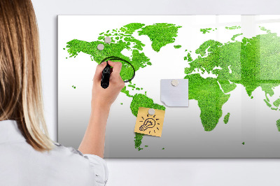 Lavagna magnetica scrivibile Mappa verde con punti fotografici