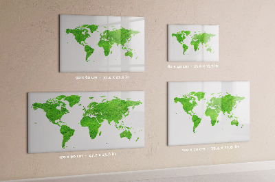 Lavagna magnetica scrivibile Mappa verde con punti fotografici