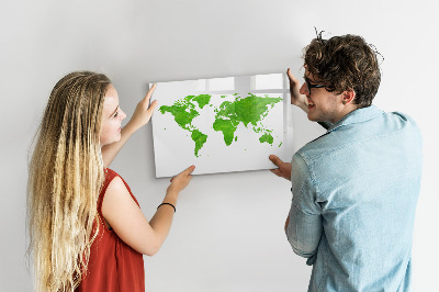 Lavagna magnetica scrivibile Mappa verde con punti fotografici