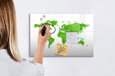 Lavagna magnetica scrivibile Mappa verde con punti fotografici