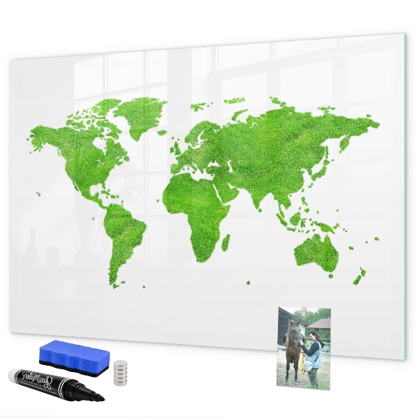 Lavagna magnetica scrivibile Mappa verde con punti fotografici
