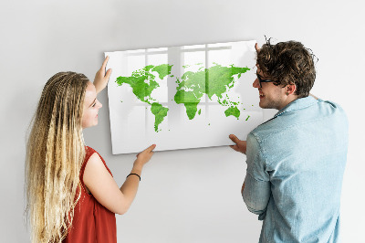 Lavagna magnetica scrivibile Mappa verde con punti fotografici