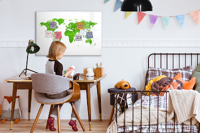 Lavagna magnetica scrivibile Mappa verde con punti fotografici