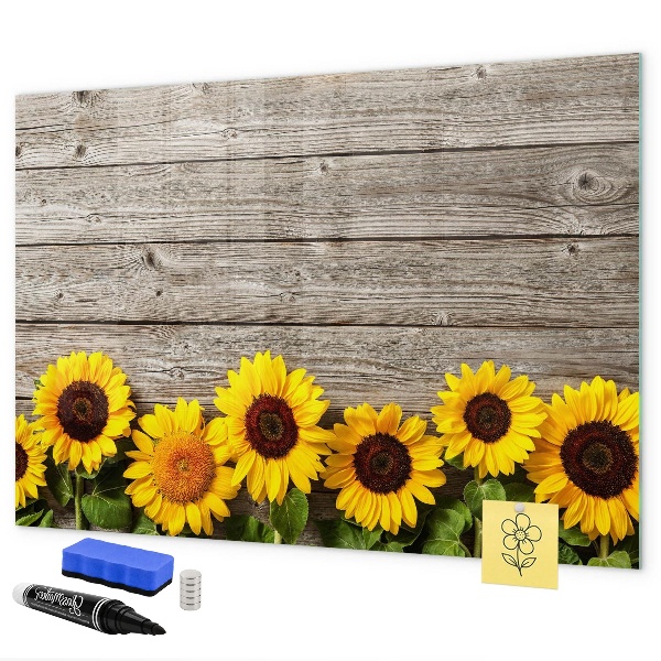 Lavagna magnetica scrivibile Tavola creativa con fiori di girasole