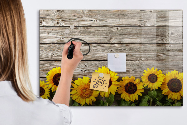 Lavagna magnetica scrivibile Tavola creativa con fiori di girasole