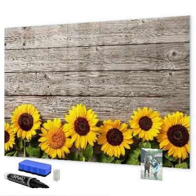 Lavagna magnetica scrivibile Tavola creativa con fiori di girasole
