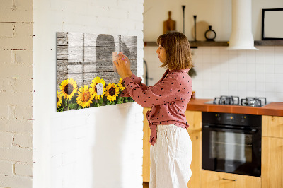Lavagna magnetica scrivibile Tavola creativa con fiori di girasole