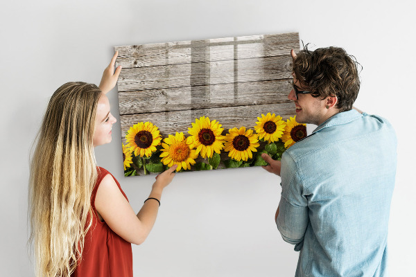 Lavagna magnetica scrivibile Tavola creativa con fiori di girasole