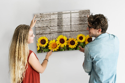 Lavagna magnetica scrivibile Tavola creativa con fiori di girasole