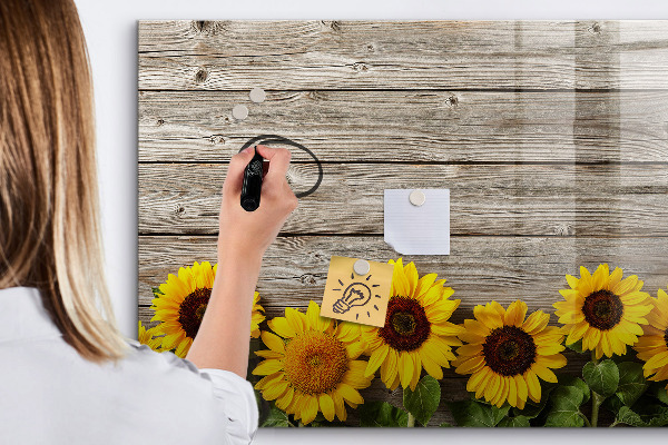 Lavagna magnetica scrivibile Tavola creativa con fiori di girasole