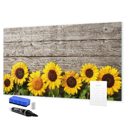 Lavagna magnetica scrivibile Tavola creativa con fiori di girasole
