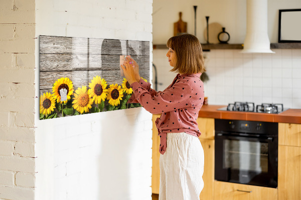 Lavagna magnetica scrivibile Tavola creativa con fiori di girasole